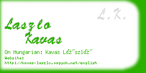 laszlo kavas business card